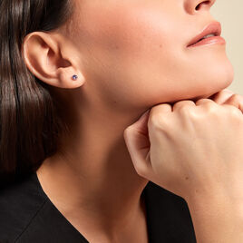 Boucles D'oreilles Puces Argent Blanc Dwight Oxydes De Zirconium - Boucles d'oreilles fantaisie Femme | Histoire d’Or
