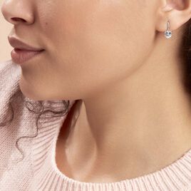 Boucles D'oreilles Pendantes Bo Coeur Pm Or Blanc Oxyde De Zirconium - Boucles d'Oreilles Coeur Femme | Histoire d’Or