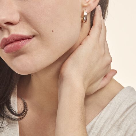 Créoles Iba Or Tricolore - Boucles d'oreilles créoles Femme | Histoire d’Or