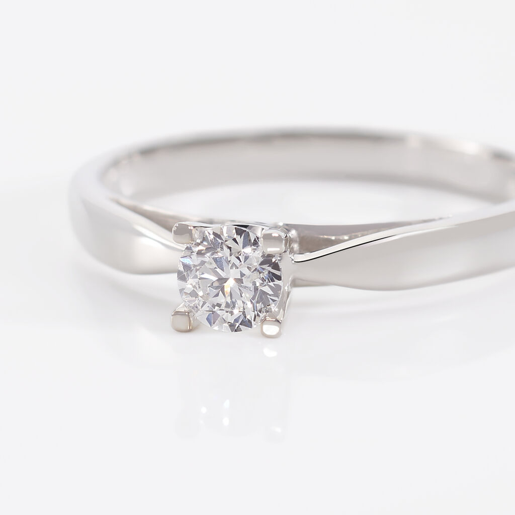 Bague Solitaire Celina Or Blanc Diamant - Bagues solitaires Femme | Histoire d’Or