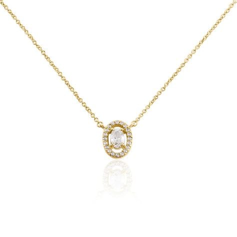 Collier Classical Plaqu&eacute; Or Jaune Oxyde De Zirconium - Colliers fantaisie Femme | Histoire d&rsquo;Or