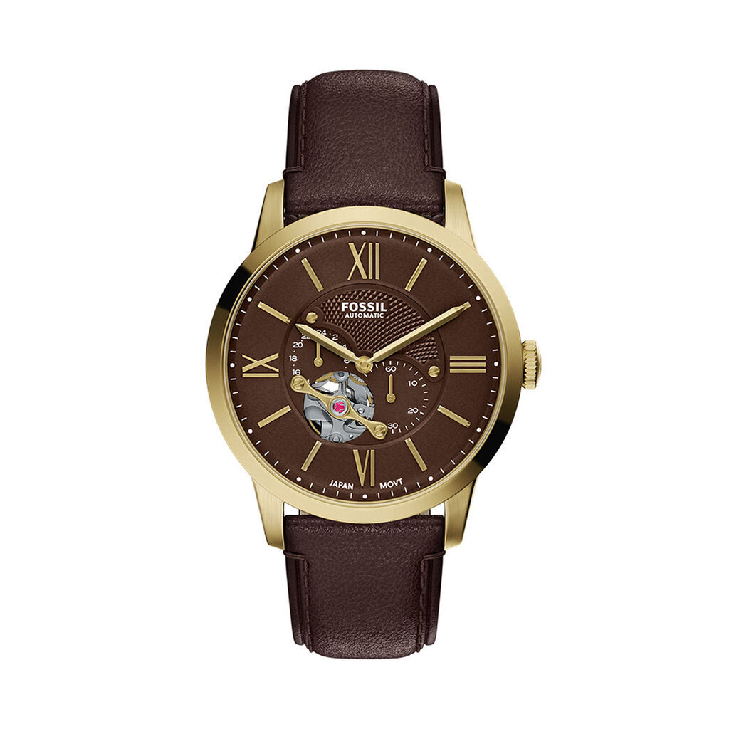 Montre Fossil Townsman C&oelig;ur Battant Marron - F&ecirc;te des p&egrave;res Homme | Histoire d&rsquo;Or