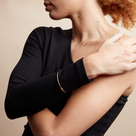 Bracelet Jonc Cynthia Fil Carre Lisse Or Jaune - Bracelets joncs Femme | Histoire d’Or