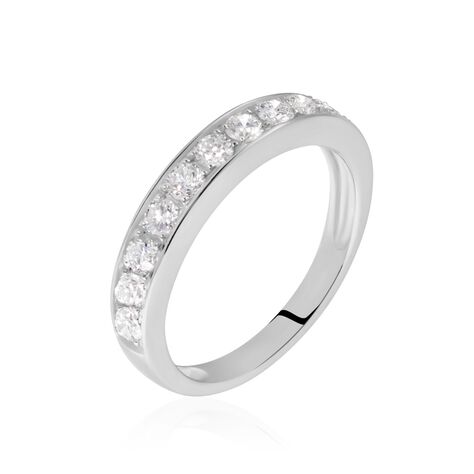 Demi-alliance Or Blanc  Valentine Diamant Synthetique - Bijoux Femme | Histoire d&rsquo;Or