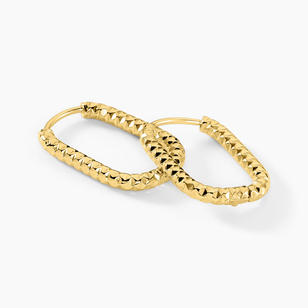 Créoles Spencer Acier Jaune - Boucles d'oreilles créoles Femme | Histoire d’Or