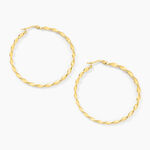 Creoles Acier Dore Antonello - Boucles d'oreilles cr&eacute;oles Femme | Histoire d&rsquo;Or