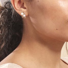 Boucles D'oreilles Puces Wandula Or Jaune Perle De Culture Et Diamant - Clous d'oreilles Femme | Histoire d’Or