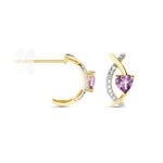 Cr&eacute;oles Clothilde Or Jaune Am&eacute;thyste Oxyde De Zirconium - Boucles d'oreilles cr&eacute;oles Femme | Histoire d&rsquo;Or