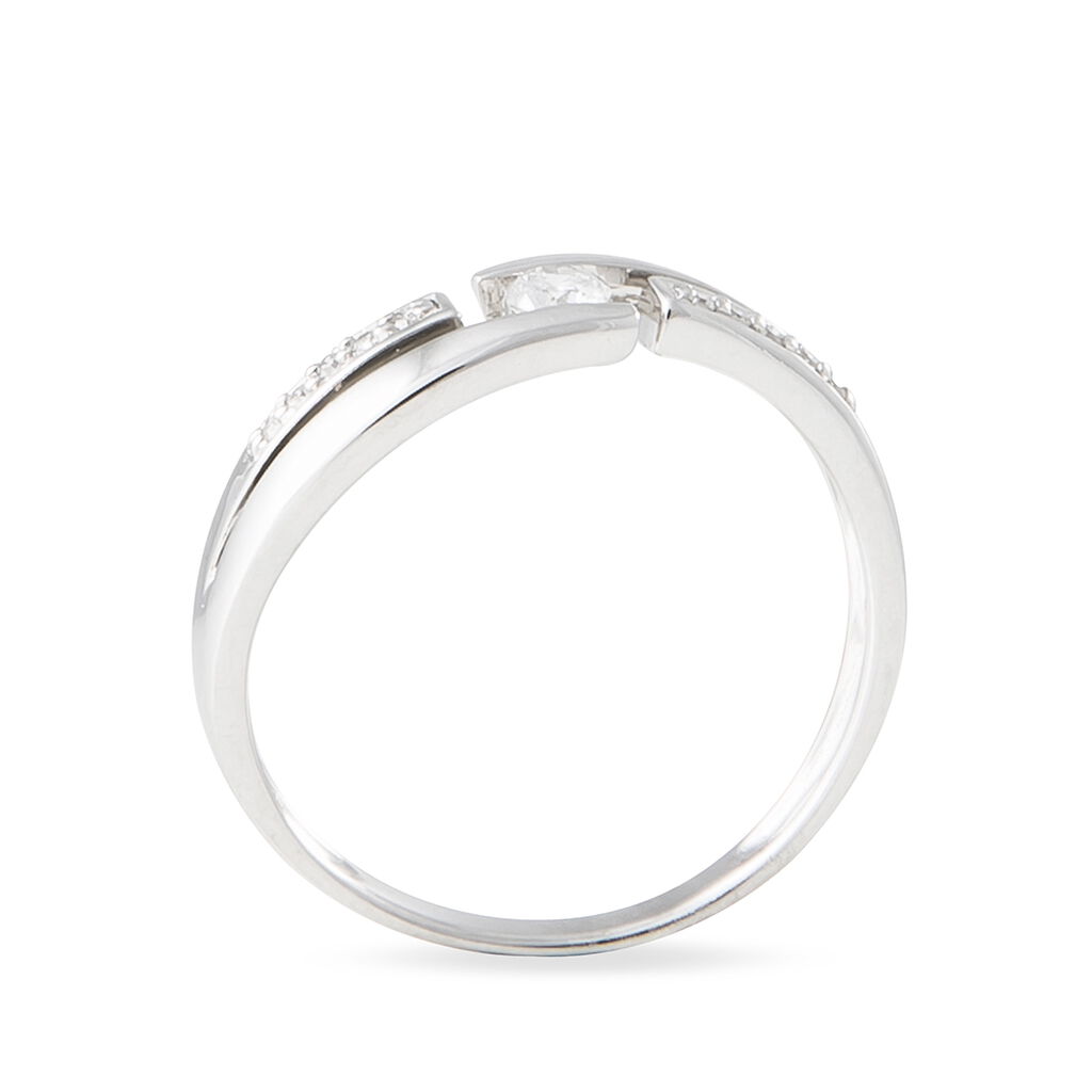 Bague Solitaire Elisa Or Blanc Diamant - Bagues solitaires Femme | Histoire d&rsquo;Or