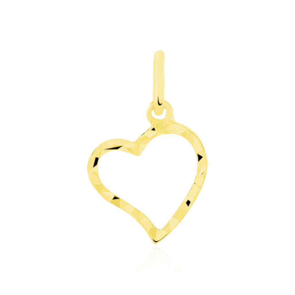 Pendentif Eudocie Coeur Strie Or Jaune