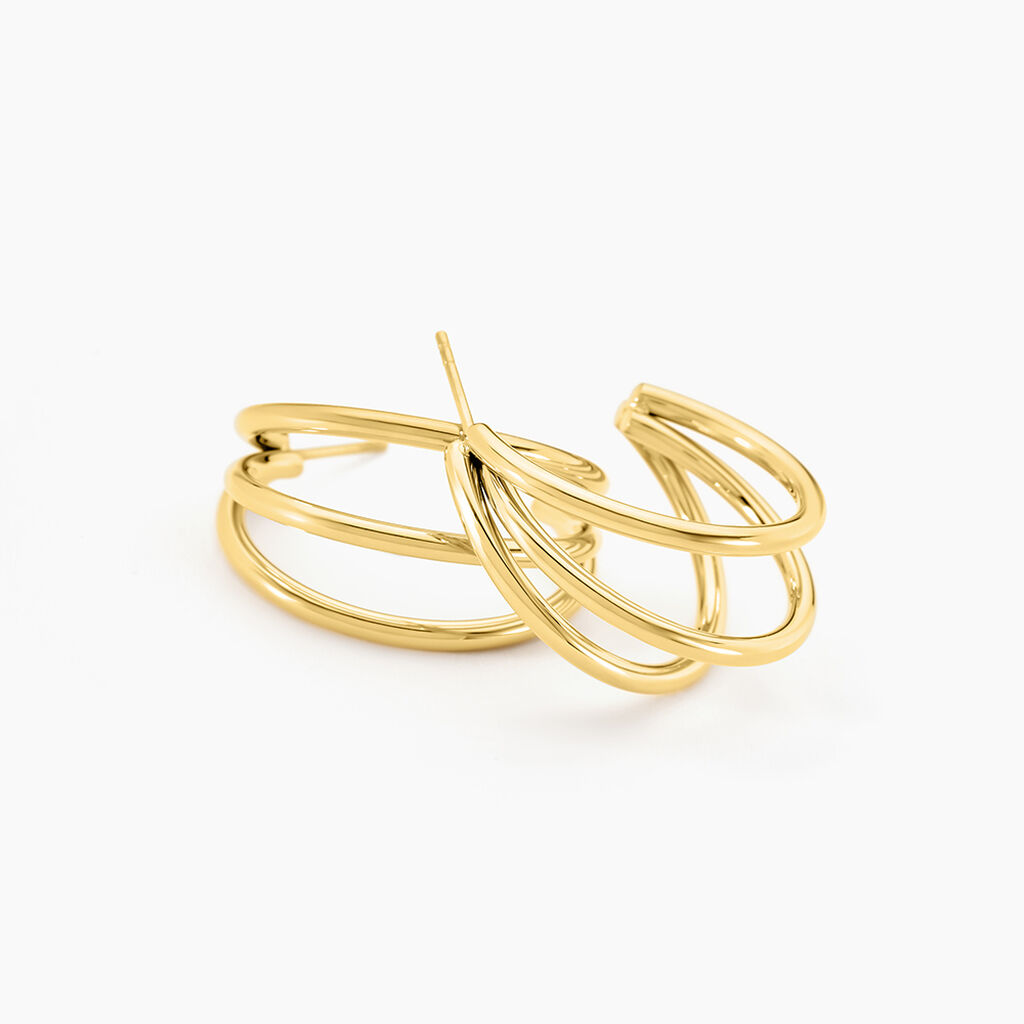 Créoles Maia Acier Doré - Boucles d'oreilles créoles Femme | Histoire d’Or
