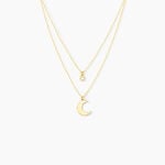 Collier Astre Argent Dor&eacute; Oxyde De Zirconium - Colliers fantaisie Femme | Histoire d&rsquo;Or