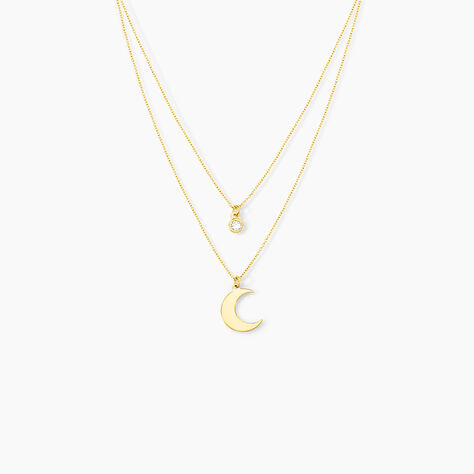 Collier Astre Argent Dor&eacute; Oxyde De Zirconium - Colliers fantaisie Femme | Histoire d&rsquo;Or