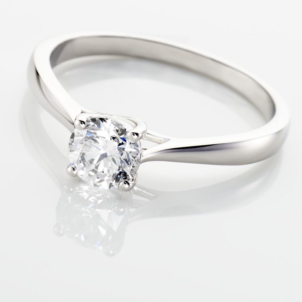 Bague Solitaire Fiona Or Blanc Diamant Synthetique - Bagues solitaires Femme | Histoire d&rsquo;Or