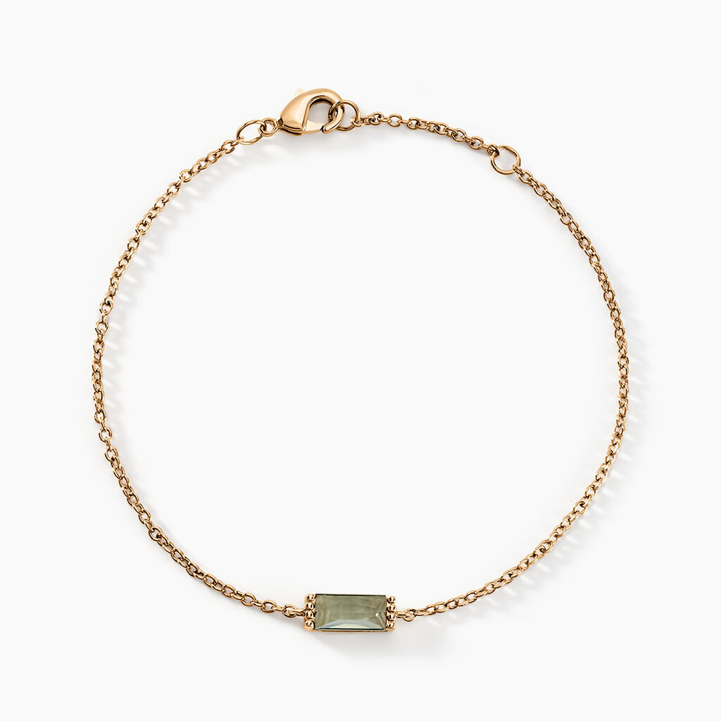 Bracelet Luccia Plaqu&eacute; Or Dor&eacute; Pierre D'imitation - Bracelets Femme | Histoire d&rsquo;Or