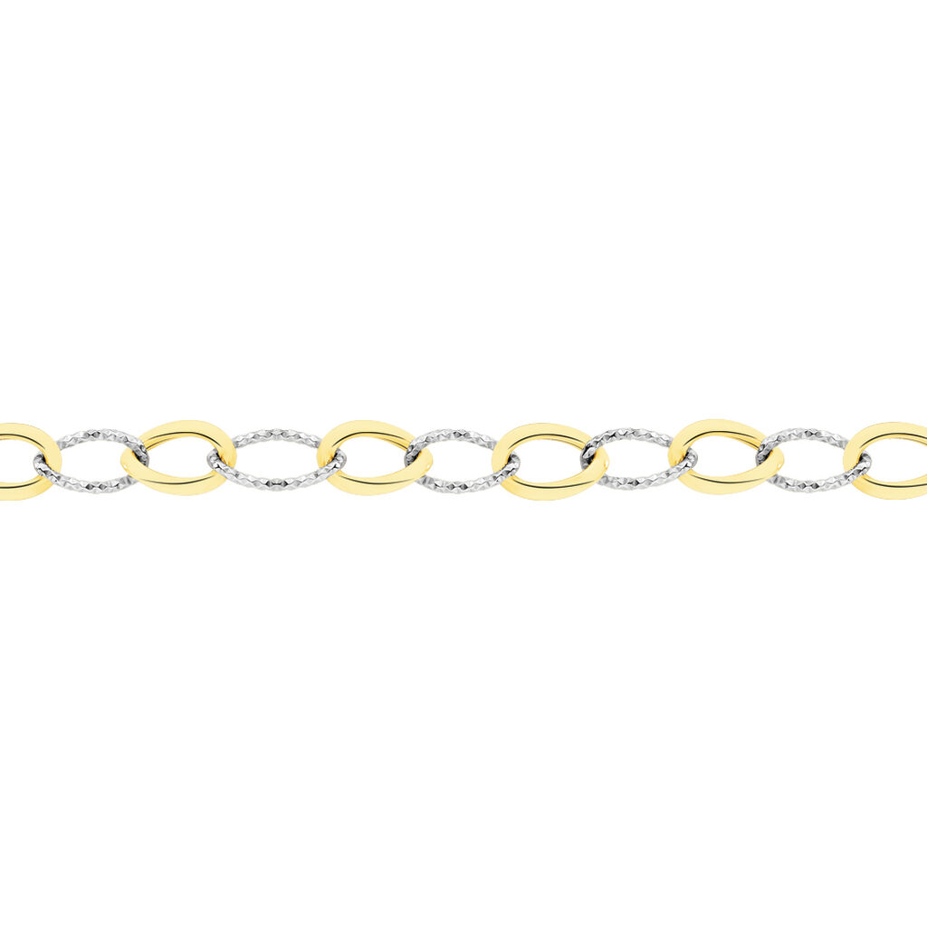 Collier Joice Maille Alternée Et Godronne Or Bicolore - Chaines Femme | Histoire d’Or