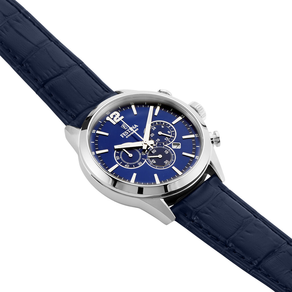 Montre Festina Timeless Chronograph Bleu - Montres Homme | Histoire d’Or