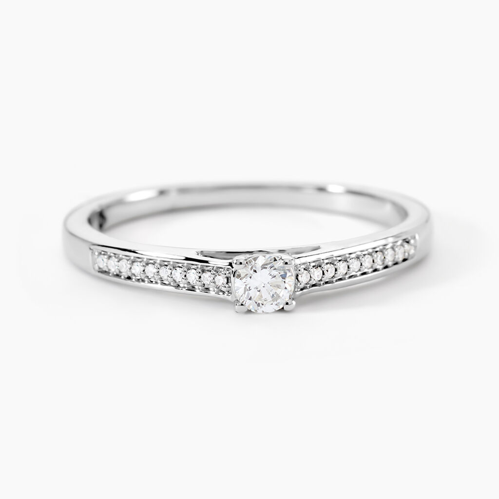 Bague Finella Platine Blanc Diamant - Bagues solitaires Femme | Histoire d’Or