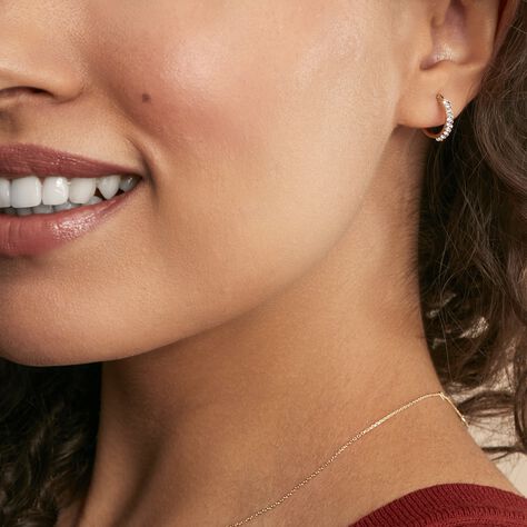 Créoles Sandrine Or Jaune Strass - Boucles d'oreilles créoles Femme | Histoire d’Or