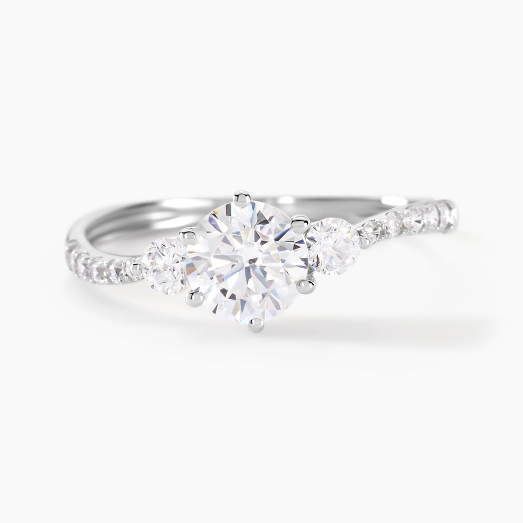 Bague Berata Or Blanc Oxyde De Zirconium - Bagues solitaires Femme | Histoire d’Or