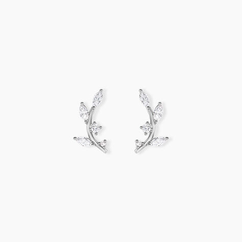 Boucles D'oreilles Puces Milda Argent Blanc Oxyde De Zirconium - Boucles d'oreilles fantaisie Femme | Histoire d&rsquo;Or