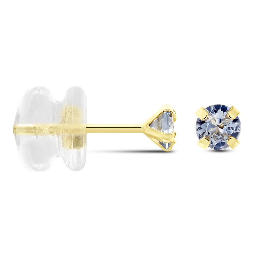 Boucles D'oreilles Puces Or Jaune Oxyde De Zirconium - Clous d'oreilles Femme | Histoire d’Or