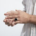 Bague Argent Blanc Thimeo Agathe Noire - Bagues solitaires Homme | Histoire d’Or