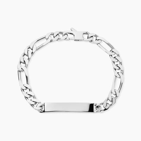 Bracelet Identit&eacute; Vivian Argent Blanc - Gourmettes Homme | Histoire d&rsquo;Or