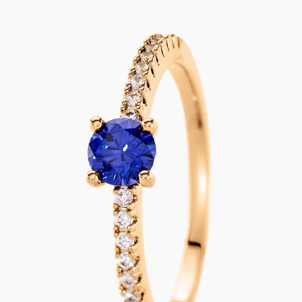 Bague Mireilla Plaqu&eacute; Or Dor&eacute; Verre Oxyde De Zirconium - Bagues solitaires Femme | Histoire d&rsquo;Or