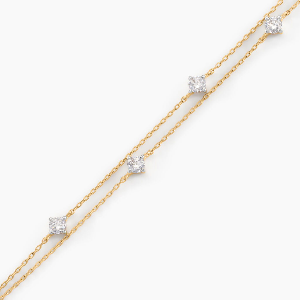 Bracelet Or Jaune Eclat D'etoile Oxyde De Zirconium - Bracelets Femme | Histoire d’Or