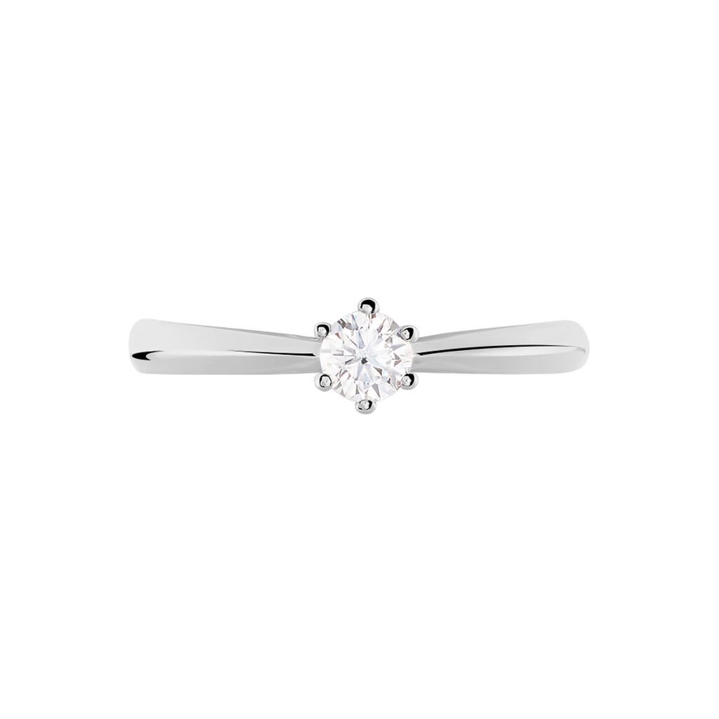 Bague Solitaire Veronika Or Blanc Diamant - Bagues solitaires Femme | Histoire d&rsquo;Or