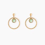 Boucles D'oreilles Pendantes Amalthea Plaqu&eacute; Or Dor&eacute; Aventurine Vert - Boucles d'oreilles fantaisie Femme | Histoire d&rsquo;Or