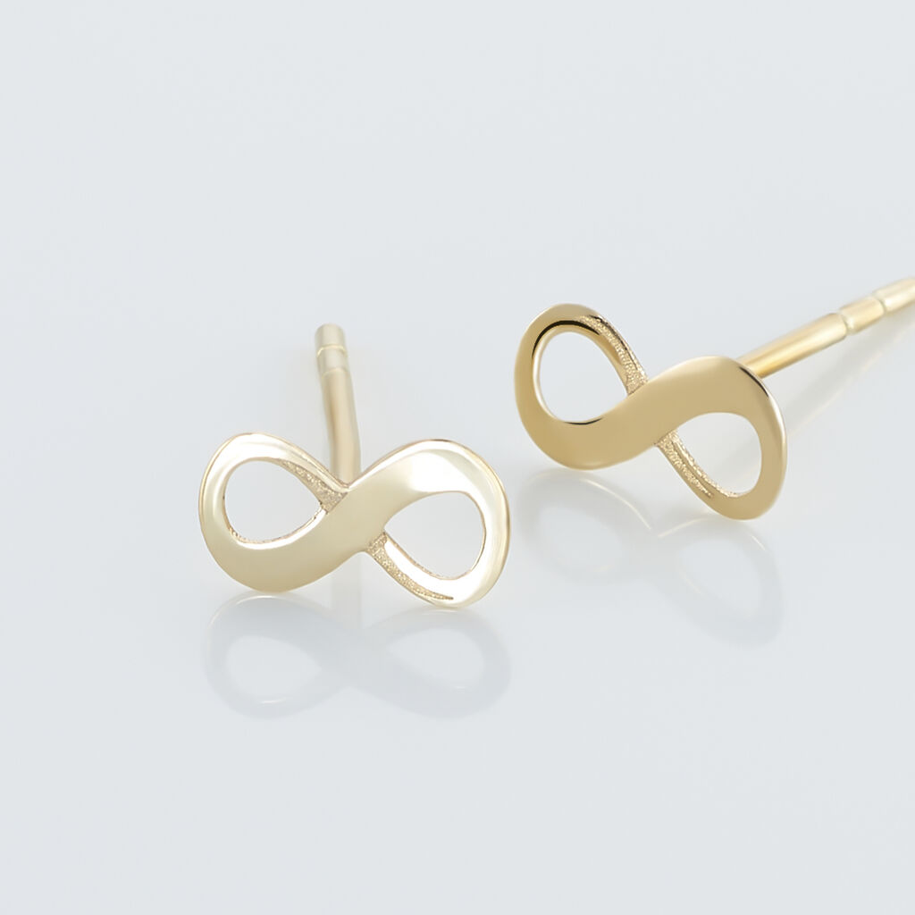 Boucles D'oreilles Puces Annie-francoise Infini Or Jaune - Clous d'oreilles Femme | Histoire d’Or