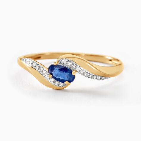 Bague Celestine Or Jaune Saphir Et Diamant - Bagues solitaires Femme | Histoire d’Or