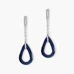 Boucles D'oreilles Pendantes Peer Argent Blanc Oxyde De Zirconium - Boucles d'oreilles fantaisie Femme | Histoire d&rsquo;Or