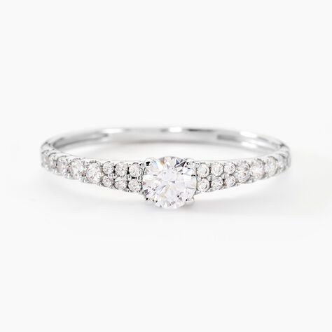 Bague Solitaire Francoise-marie Or Blanc Oxyde De Zirconium - Bagues solitaires Femme | Histoire d&rsquo;Or
