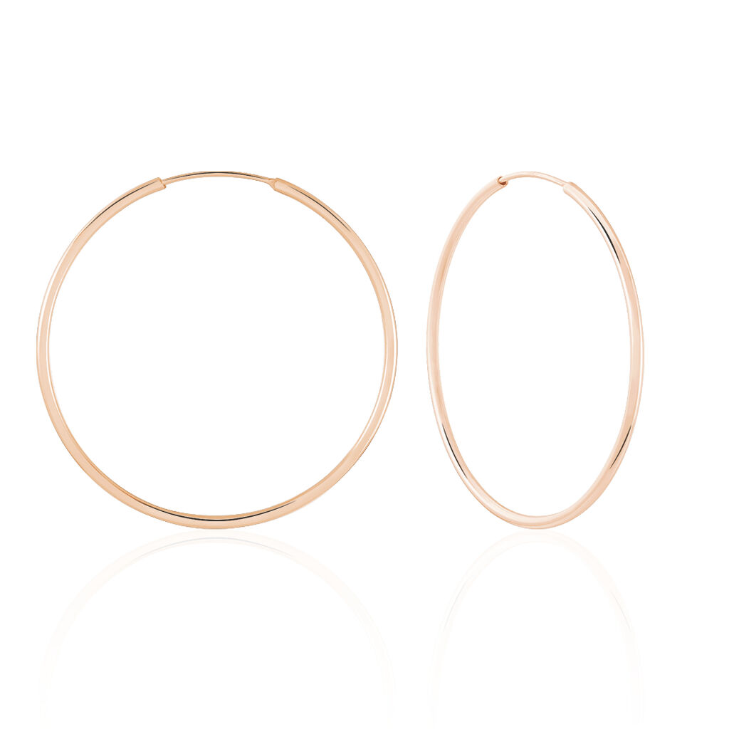 Créoles Argent Rose Olympia - Boucles d'oreilles créoles Femme | Histoire d’Or