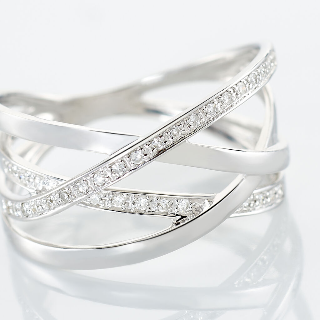 Bague Trisca Or Blanc Diamant - Bagues avec pierre Femme | Histoire d&rsquo;Or