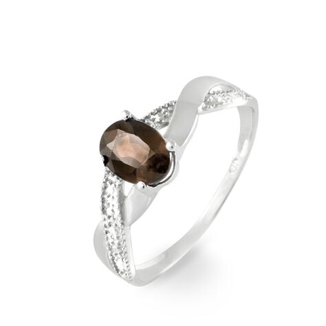 Bague Candice Or Blanc Quartz - Bagues solitaires Femme | Histoire d&rsquo;Or