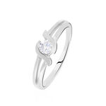 Bague Lyse Argent Blanc Oxyde De Zirconium - Bagues solitaires Femme | Histoire d&rsquo;Or