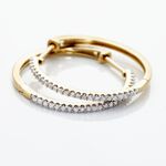 Creoles Or Jaune Aryanna Diamants - Boucles d'oreilles cr&eacute;oles Femme | Histoire d&rsquo;Or