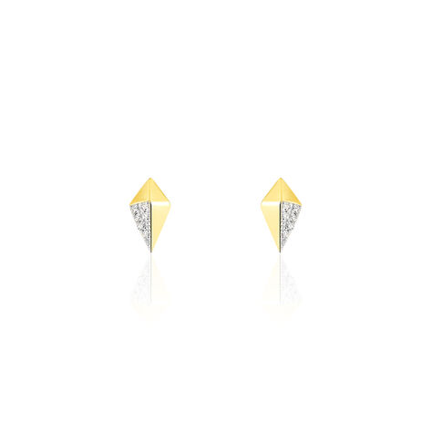 Boucles D'oreilles Puces Lizia Or Jaune Diamant - Clous d'oreilles Femme | Histoire d’Or