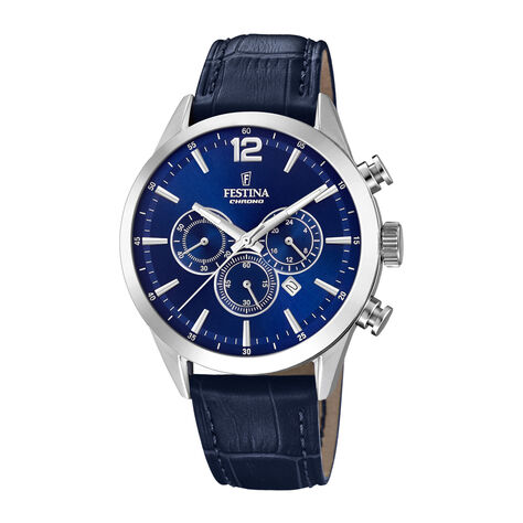 Montre Festina Timeless Chronograph Bleu - Montres Homme | Histoire d&rsquo;Or