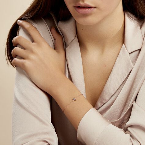 Bracelet Tallulah Argent Rose Pierre De Synthese - Bracelets fantaisie Femme | Histoire d’Or