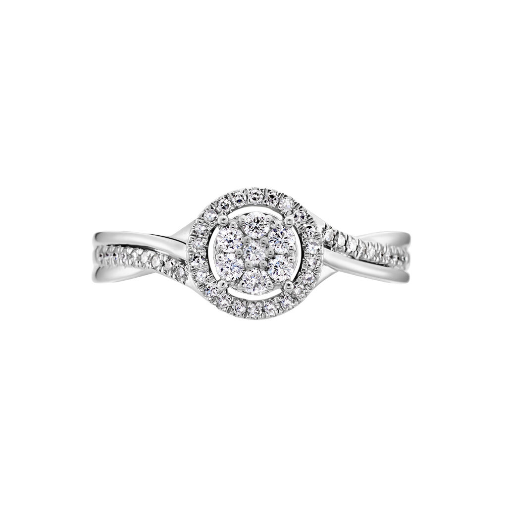 Bague Cissy Platine Blanc Diamant - Bagues avec pierre Femme | Histoire d’Or