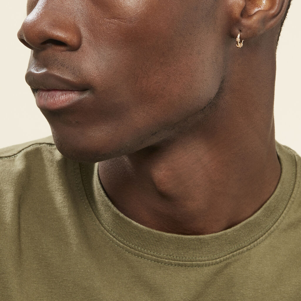 Créole Unitaire Wadim Plaqué Or Jaune - Boucles d'oreilles créoles Homme | Histoire d’Or