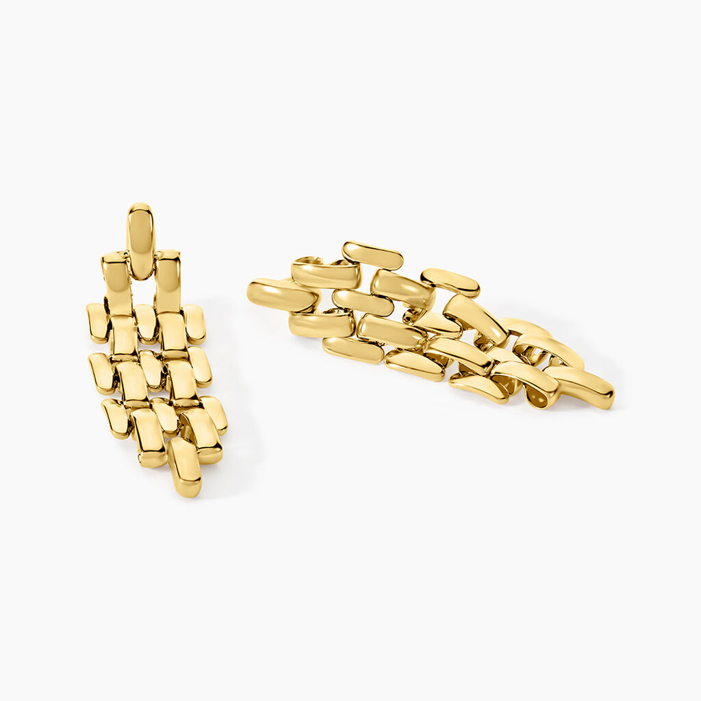 Boucles D'oreilles Pendantes Lady Code Acier Jaune - Nouveautés Femme | Histoire d’Or