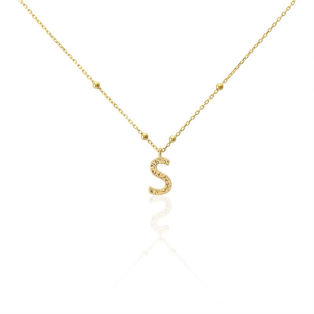 Collier Plaqué Or Jaune Lettra