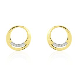 Boucles D'oreilles Puces Circlane Or Jaune Diamant - Clous d'oreilles Femme | Histoire d’Or
