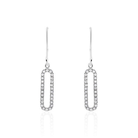 Boucles D'oreilles Pendantes Isabel Argent Blanc Oxyde De Zirconium - Boucles d'oreilles fantaisie Femme | Histoire d’Or